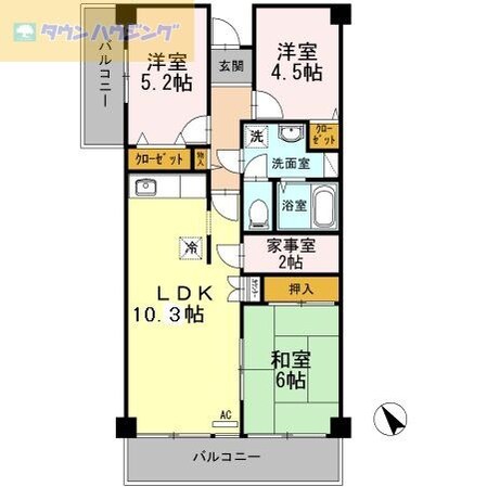 中葛西スカイハイツの物件間取画像